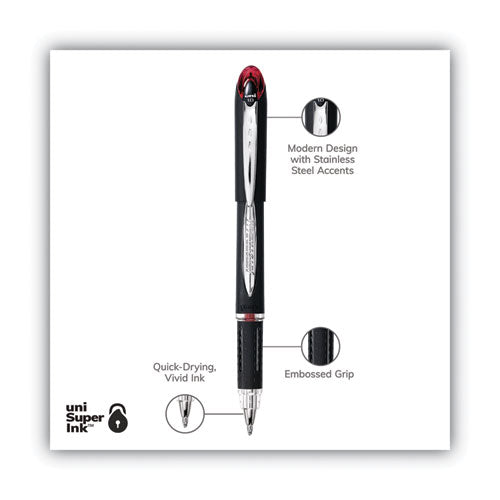 Uni-ball Jetstream Ballpoint Pen, Stick, Bold 1 mm, Red Ink, Black Barrel 33923