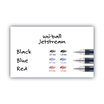 Uni-ball Jetstream Ballpoint Pen, Stick, Bold 1 mm, Red Ink, Black Barrel 33923