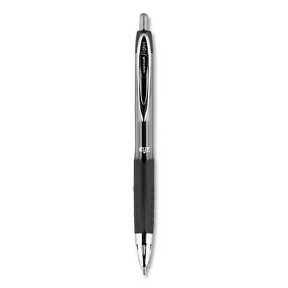Uni-ball Signo 207 Gel Pen, Retractable, Medium 0.7 mm, Black Ink, Smoke-Black Barrel, Dozen 33950