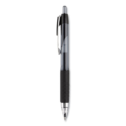 Uni-ball Signo 207 Gel Pen, Retractable, Medium 0.7 mm, Black Ink, Smoke-Black Barrel, Dozen 33950