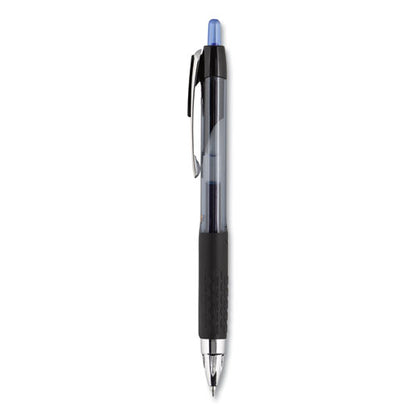 Uni-ball Signo 207 Gel Pen, Retractable, Medium 0.7 mm, Blue Ink, Smoke-Black-Blue Barrel, Dozen 33951