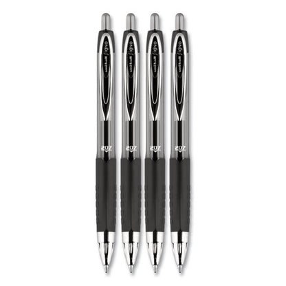 Uni-ball Signo 207 Gel Pen, Retractable, Medium 0.7 mm, Black Ink, Translucent Black Barrel, 4-Pack 33960PP