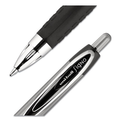 Uni-ball Signo 207 Gel Pen, Retractable, Medium 0.7 mm, Black Ink, Translucent Black Barrel, 4-Pack 33960PP