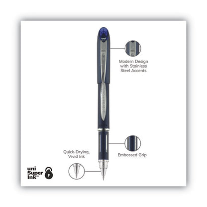 Uni-ball Jetstream Ballpoint Pen, Stick, Fine 0.7 mm, Blue Ink, Blue Barrel 40174