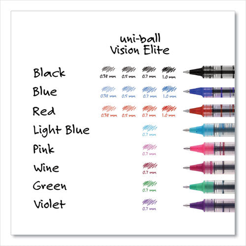 Uni-ball VISION Roller Ball Pen, Stick, Fine 0.7 mm, Evergreen Ink, Gray Barrel, Dozen 60386