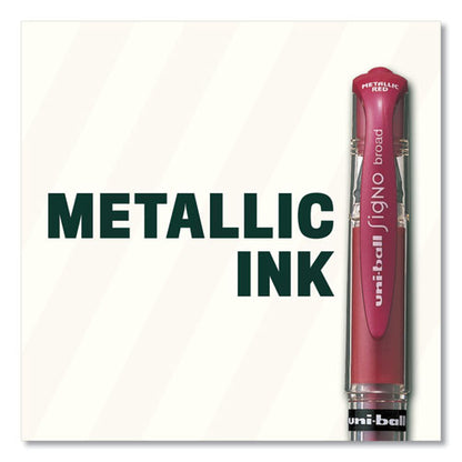 Uni-ball IMPACT Gel Pen, Stick, Medium 1 mm, Silver Metallic Ink, Silver Barrel 60658