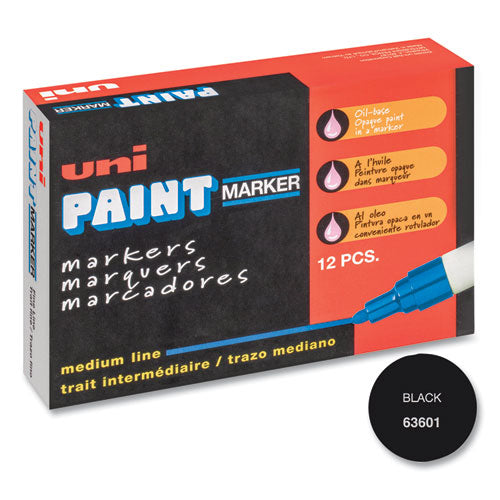 uni-Paint Permanent Marker, Medium Bullet Tip, Black 63601