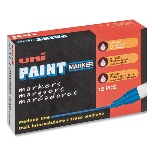 uni-Paint Permanent Marker, Medium Bullet Tip, Red 63602