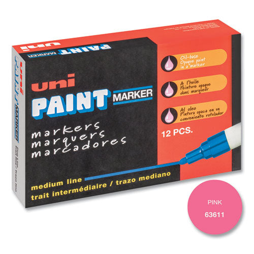 uni-Paint Permanent Marker, Medium Bullet Tip, Pink 63611