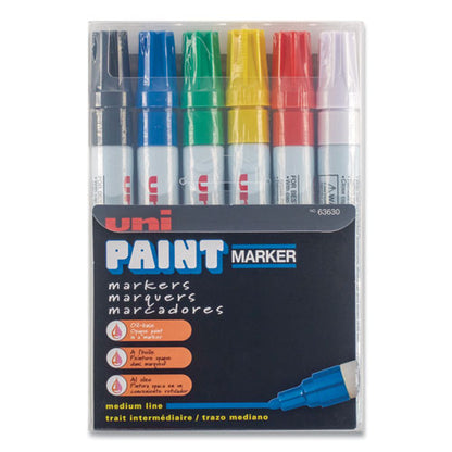 uni-Paint Permanent Marker, Medium Bullet Tip, Assorted Colors, 6-Set 63630