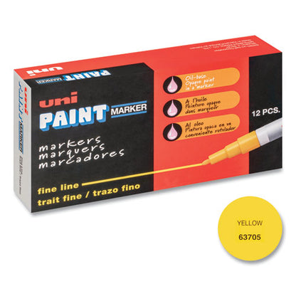 uni-Paint Permanent Marker, Fine Bullet Tip, Yellow 63705