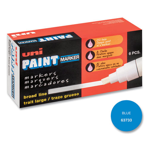 uni-Paint Permanent Marker, Broad Chisel Tip, Blue 63733