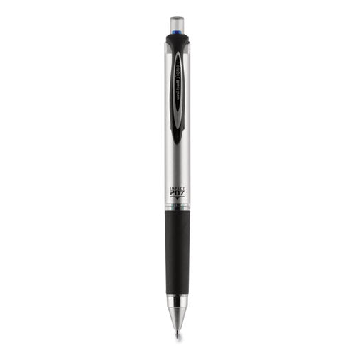Uni-ball 207 Impact Gel Pen, Retractable, Bold 1 mm, Blue Ink, Black-Blue Barrel 65871