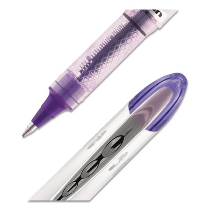 Uni-ball VISION ELITE Roller Ball Pen, Stick, Bold 0.8 mm, Purple Ink, White-Purple Barrel 69025