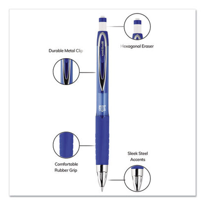 Uni-ball 207 Mechanical Pencil, 0.7 mm, HB (#2), Black Lead, Blue Barrel, Dozen 70127