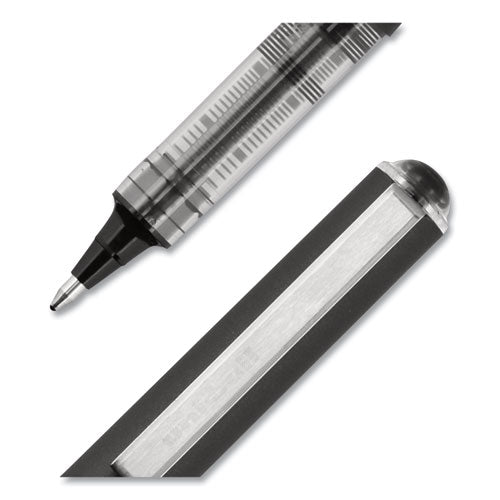 Uni-ball VISION Roller Ball Pen, Stick, Bold 1 mm, Black Ink, Black Barrel, Dozen 70128