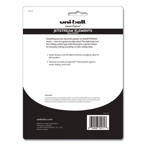 Uni-ball Jetstream Elements Ballpoint Pen, Retractable, Medium 1 mm, Assorted Ink and Barrel Colors, 12-Pack 70171