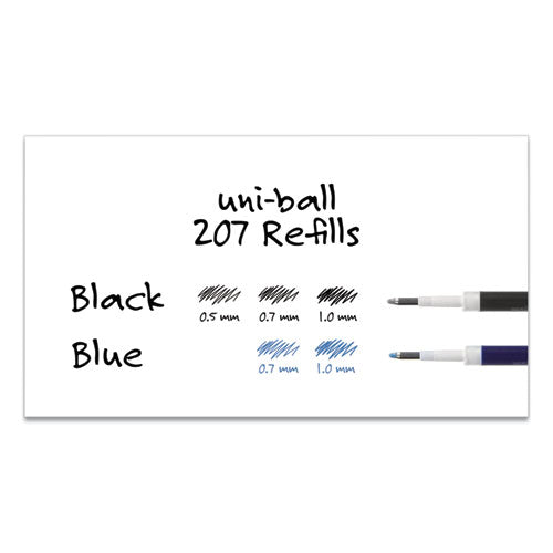 Uni-ball Refill for Signo Gel 207 Pens, Medium 0.7 mm Conical Tip, Black Ink, 2-Pack 70207PP