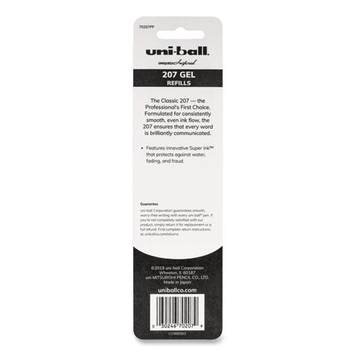 Uni-ball Refill for Signo Gel 207 Pens, Medium 0.7 mm Conical Tip, Black Ink, 2-Pack 70207PP