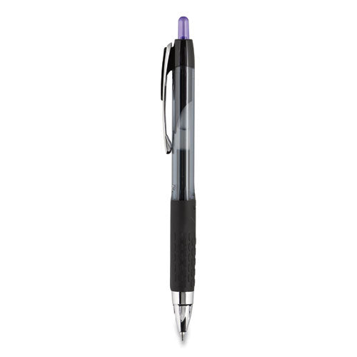 Uni-ball Signo 207 Gel Pen, Retractable, Medium 0.7 mm, Purple Ink, Smoke-Black-Purple Barrel, Dozen 70221