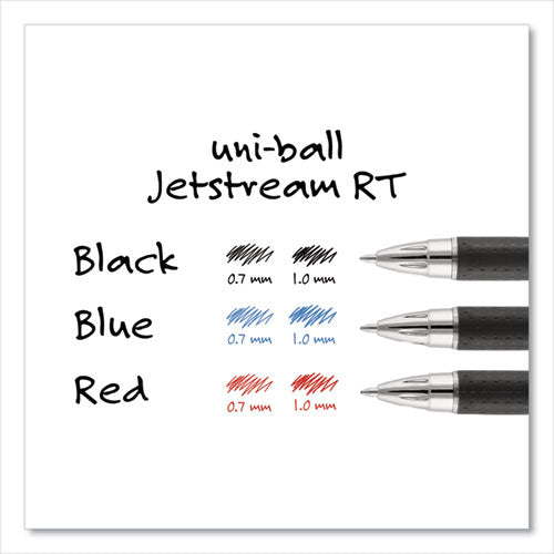 Uni-ball Jetstream Retractable Ballpoint Pen, Bold 1 mm, Black Ink, Black Barrel 73832