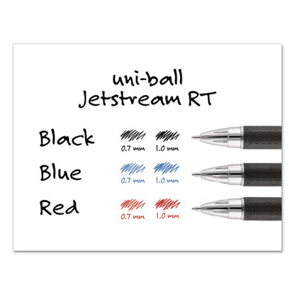 Uni-ball Jetstream Retractable Ballpoint Pen, Bold 1 mm, Blue Ink, Black Barrel 73833