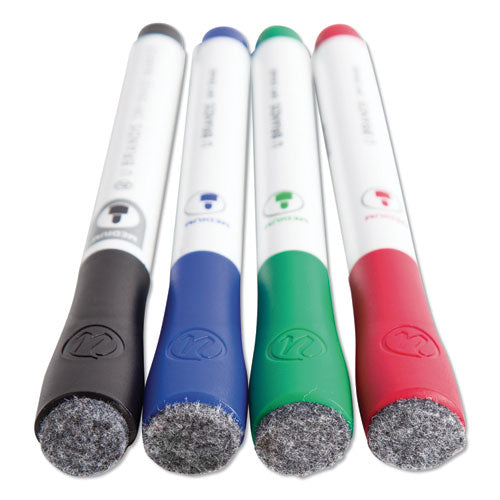 U Brands Medium Point Low-Odor Dry-Erase Markers with Erasers, Medium Bullet Tip, Assorted Colors, 12-Pack 3980U00-12