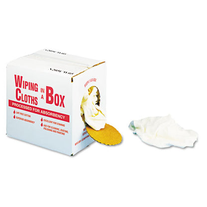 General Supply Multipurpose Reusable Wiping Cloths, Cotton, White, 5lb Box UFSN205CW05