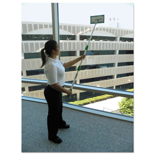 Unger SpeedClean Window Cleaning Kit, 72" to 80", Extension Pole With 8" Pad Holder, Silver-Green CK053