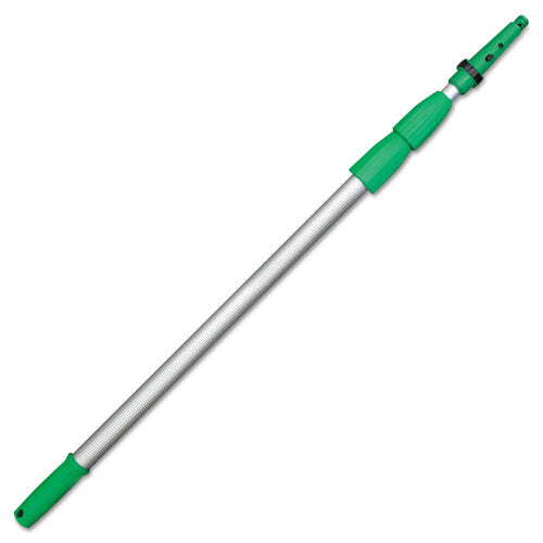 Unger Opti-Loc Aluminum Extension Pole, 14 ft, Three Sections, Green-Silver ED450