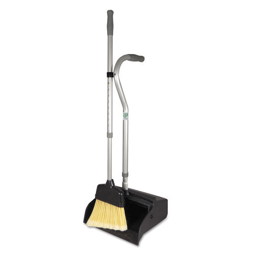 Unger Telescopic Ergo Dust Pan with Broom, 12w x 45h, Metal, Gray-Silver EDTBG