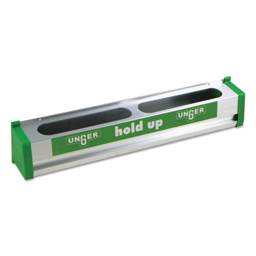 Unger Hold Up Aluminum Tool Rack, 18w x 3.5d x 3.5h, Aluminum-Green HU450