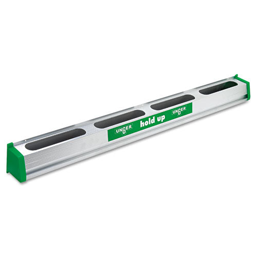 Unger Hold Up Aluminum Tool Rack, 36w x 3.5d x 3.5h, Aluminum-Green HU900