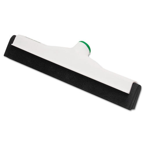 Unger Sanitary Standard Floor Squeegee, 18" Wide Blade, White Plastic-Black Rubber PM45A