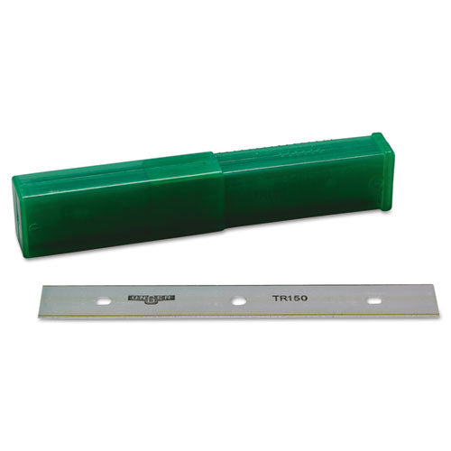 Unger ErgoTec Glass Scraper Replacement Blades, 6" Double-Edge, 25-Pack TR150