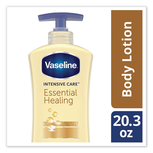 Vaseline Intensive Care Essential Healing Body Lotion, 20.3 oz, Pump Bottle, 4-Carton 07900