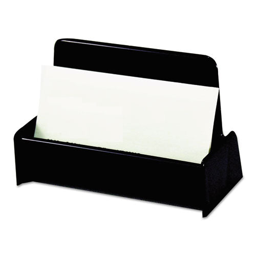 Universal Business Card Holder, Holds 50 2 x 3.5 Cards, 3.75 x 1.81 x 1.38, Plastic, Black UNV08109