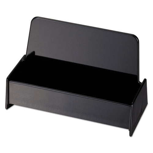 Universal Business Card Holder, Holds 50 2 x 3.5 Cards, 3.75 x 1.81 x 1.38, Plastic, Black UNV08109