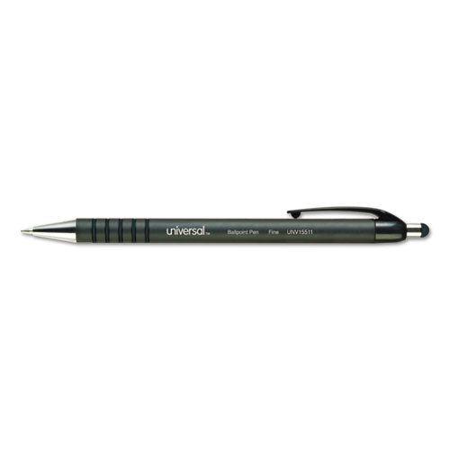 Universal Ballpoint Pen, Retractable, Medium 1 mm, Blue Ink, Blue Barrel, Dozen UNV15511