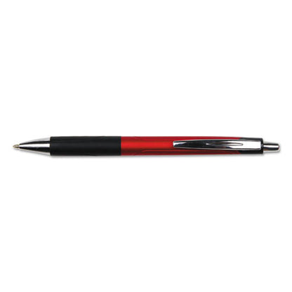 Universal Comfort Grip Ballpoint Pen, Retractable, Medium 1 mm, Red Ink, Red Barrel, Dozen UNV15542