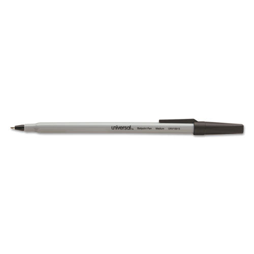 Universal Ballpoint Pen Value Pack, Stick, Medium 1 mm, Black Ink, Gray Barrel, 60-Pack UNV15613
