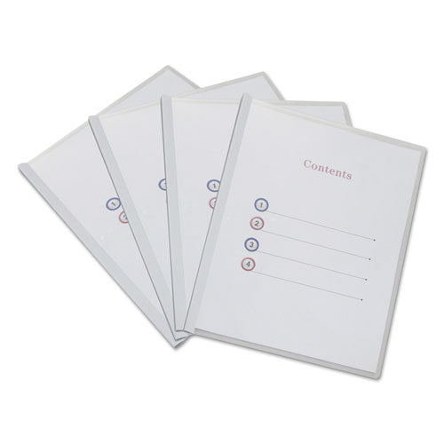 Universal Clear View Report Cover with Slide-on Binder Bar, Clear-Clear, 25-Pack UNV20564