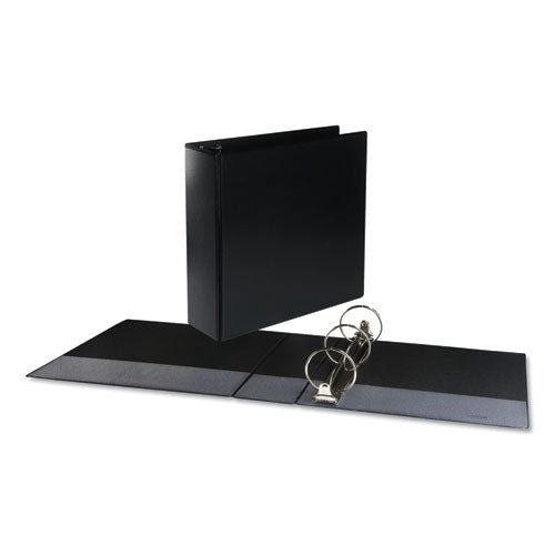 Universal Deluxe Round Ring View Binder, 3 Rings, 0.5" Capacity, 11 x 8.5, Black UNV20701