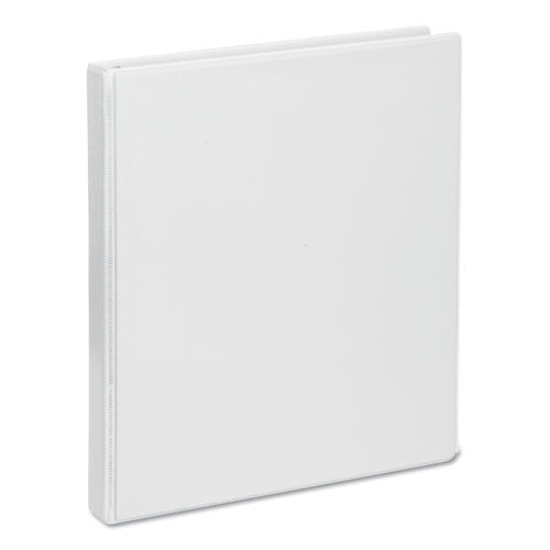 Universal Deluxe Round Ring View Binder, 3 Rings, 0.5" Capacity, 11 x 8.5, White UNV20702