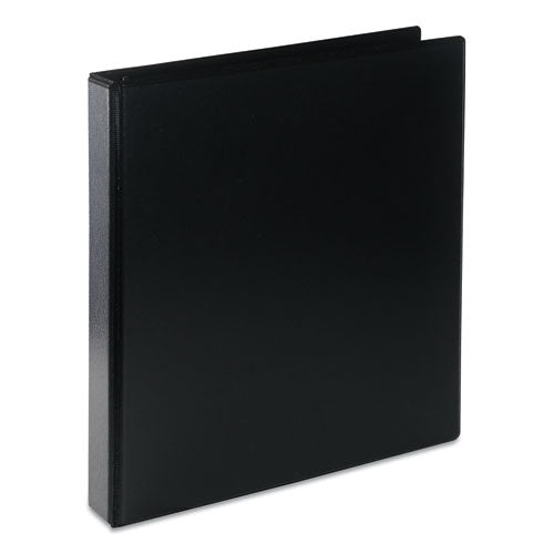 Universal Deluxe Round Ring View Binder, 3 Rings, 1" Capacity, 11 x 8.5, Black UNV20711
