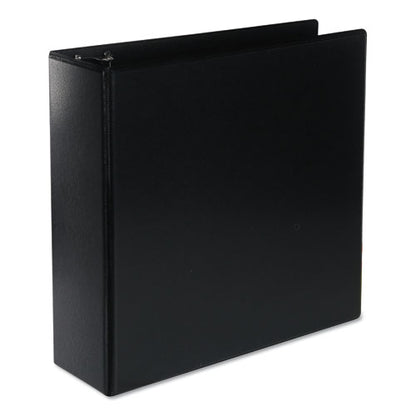 Universal Deluxe Round Ring View Binder, 3 Rings, 3" Capacity, 11 x 8.5, Black UNV20751