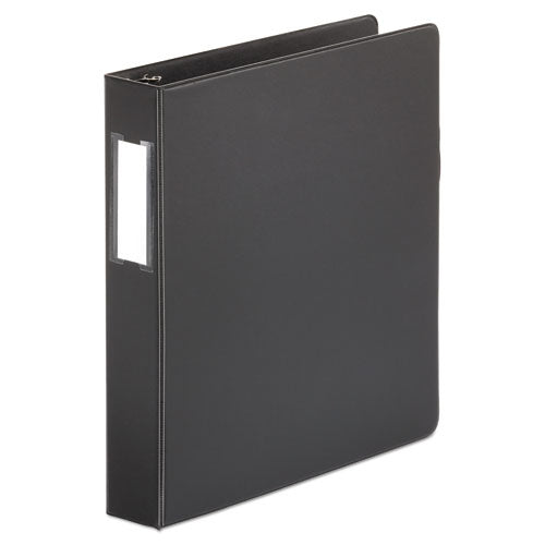 Universal Deluxe Non-View D-Ring Binder with Label Holder, 3 Rings, 1.5" Capacity, 11 x 8.5, Black UNV20771