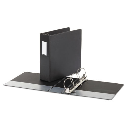 Universal Deluxe Non-View D-Ring Binder with Label Holder, 3 Rings, 3" Capacity, 11 x 8.5, Black UNV20791