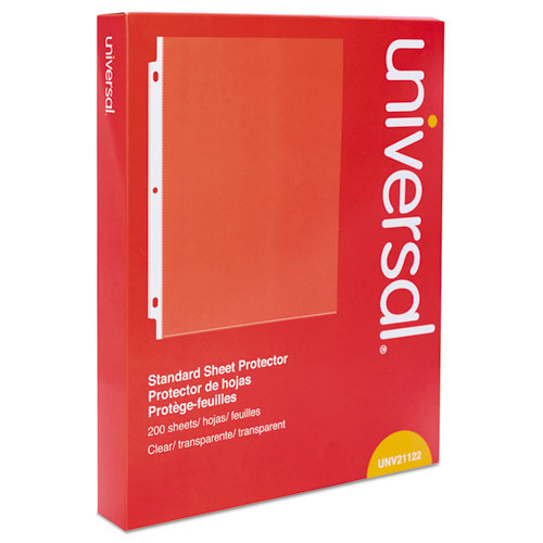 Universal Standard Sheet Protector, Standard, 8 1-2 x 11, Clear, 200-Box UNV21122