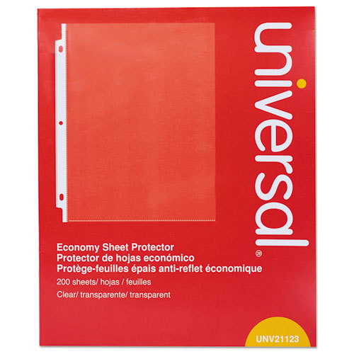 Universal Standard Sheet Protector, Economy, 8 1-2 x 11, Clear, 200-Box UNV21123